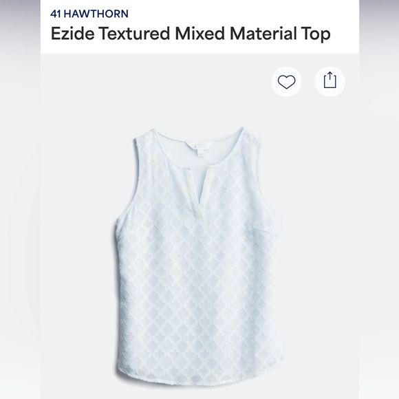 Market & Spruce Ezide Textured Mixed Materials Top, Size Large - Picture 2 of 7